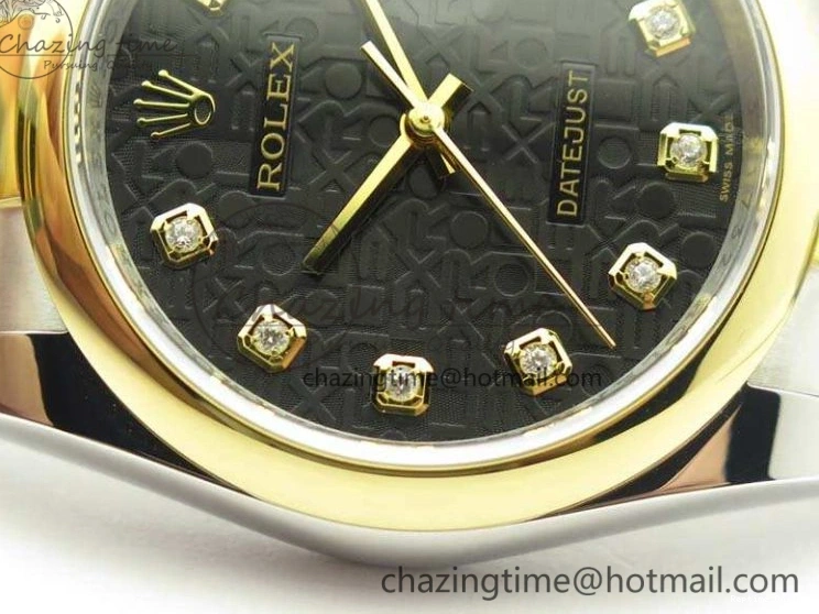 0404 Reliable Datejust 116234 36mm DJF 1:1 Best Edition Black Com Diam Dial On SS YG Oyster Bracelet SA3135 V 3487